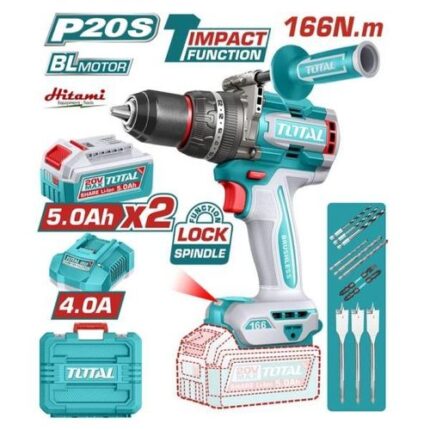 Total 166Nm Brushless Cordless Impact Drill 166Nm 20V  TIDLI201668