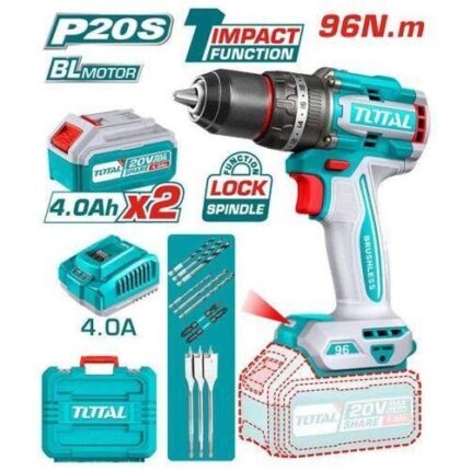 Total 20V Brushless Cordless Impact Drill 96Nm TIDLI209686